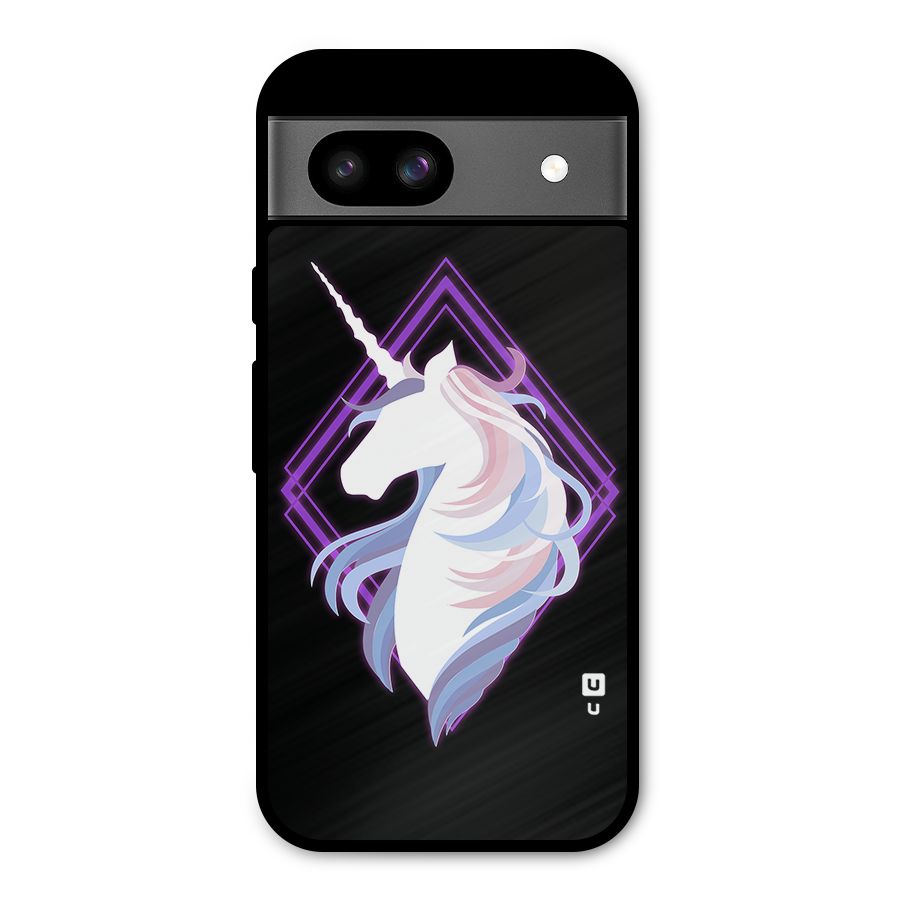 Cute Unicorn Illustration Metal Back Case for Google Pixel 8a