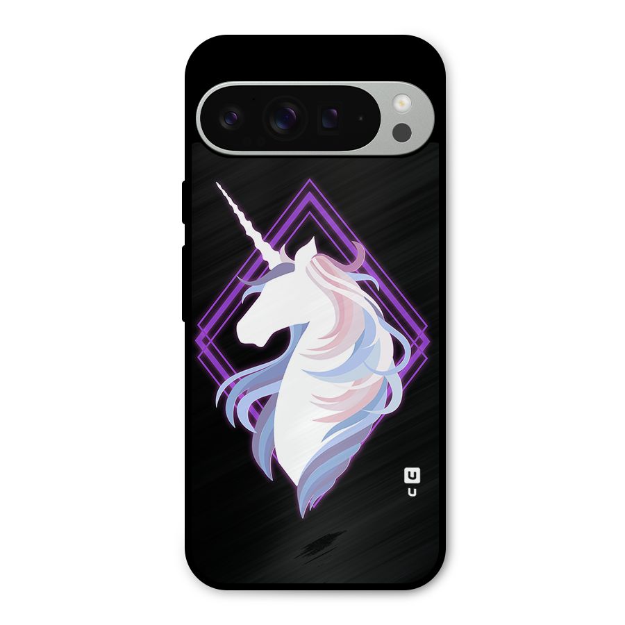 Cute Unicorn Illustration Metal Back Case for Google Pixel 9 Pro XL
