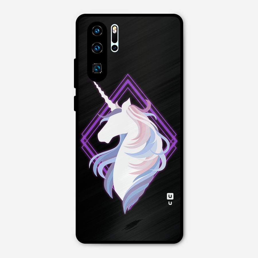 Cute Unicorn Illustration Metal Back Case for Huawei P30 Pro