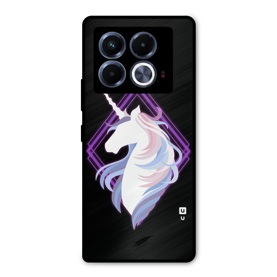Cute Unicorn Illustration Metal Back Case for Infinix Note 40 5G