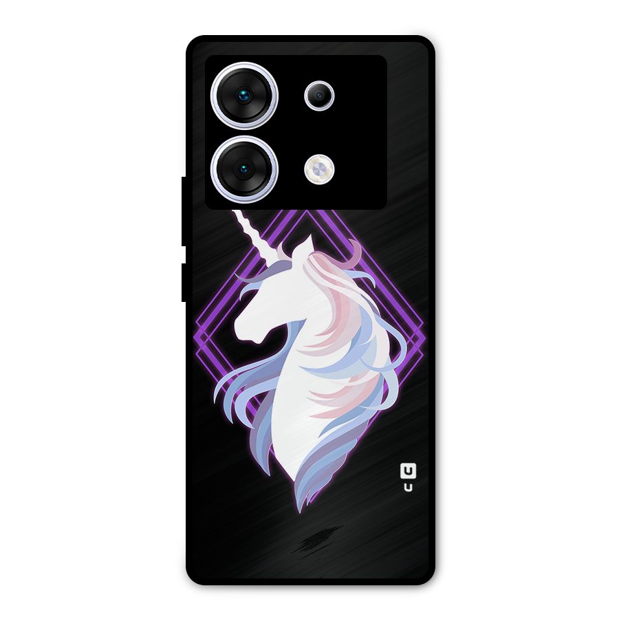 Cute Unicorn Illustration Metal Back Case for Infinix Zero 30 5G