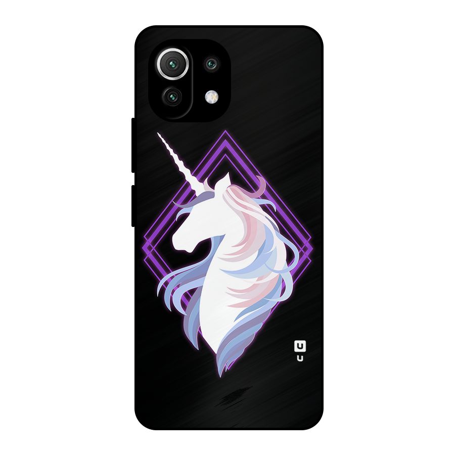Cute Unicorn Illustration Metal Back Case for Mi 11 Lite NE 5G