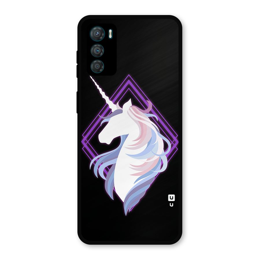 Cute Unicorn Illustration Metal Back Case for Moto G42