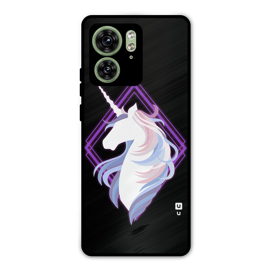 Cute Unicorn Illustration Metal Back Case for Motorola Edge 40 5G