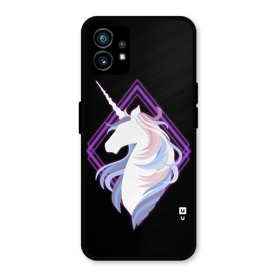 Cute Unicorn Illustration Metal Back Case for Nothing Phone 1