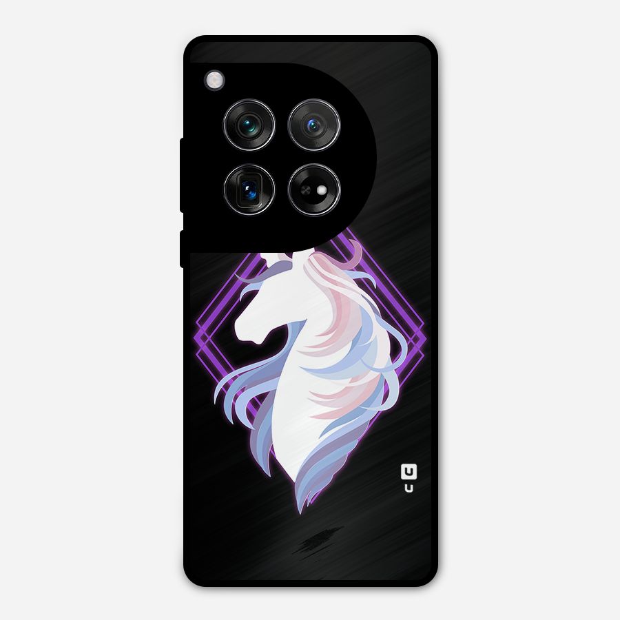 Cute Unicorn Illustration Metal Back Case for OnePlus 12