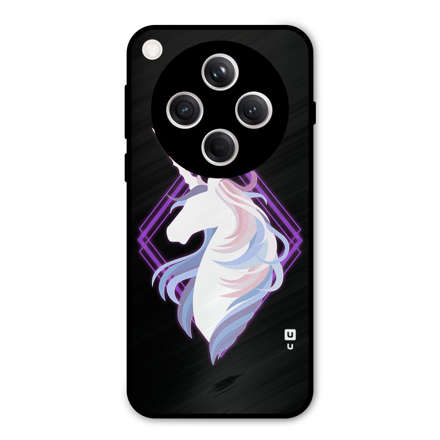 Cute Unicorn Illustration Metal Back Case for Oppo Find X8