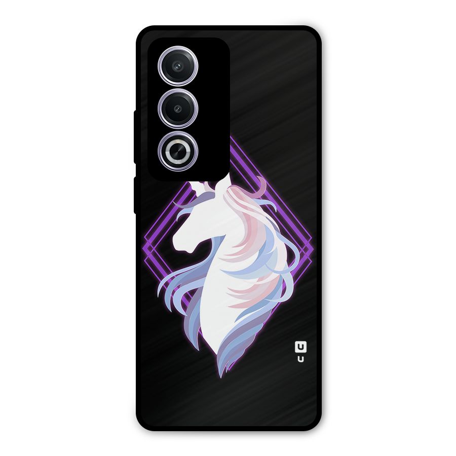 Cute Unicorn Illustration Metal Back Case for Oppo K12x