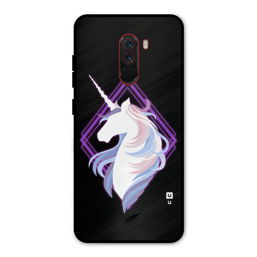 Cute Unicorn Illustration Metal Back Case for Poco F1