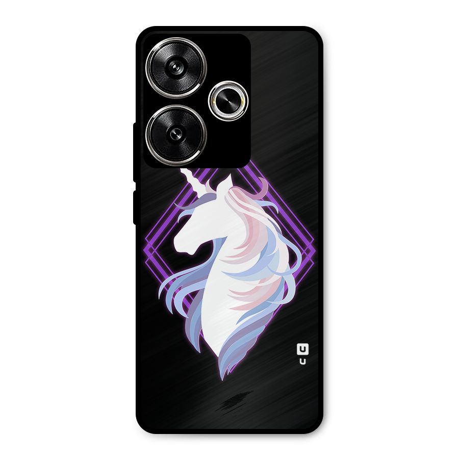 Cute Unicorn Illustration Metal Back Case for Poco F6