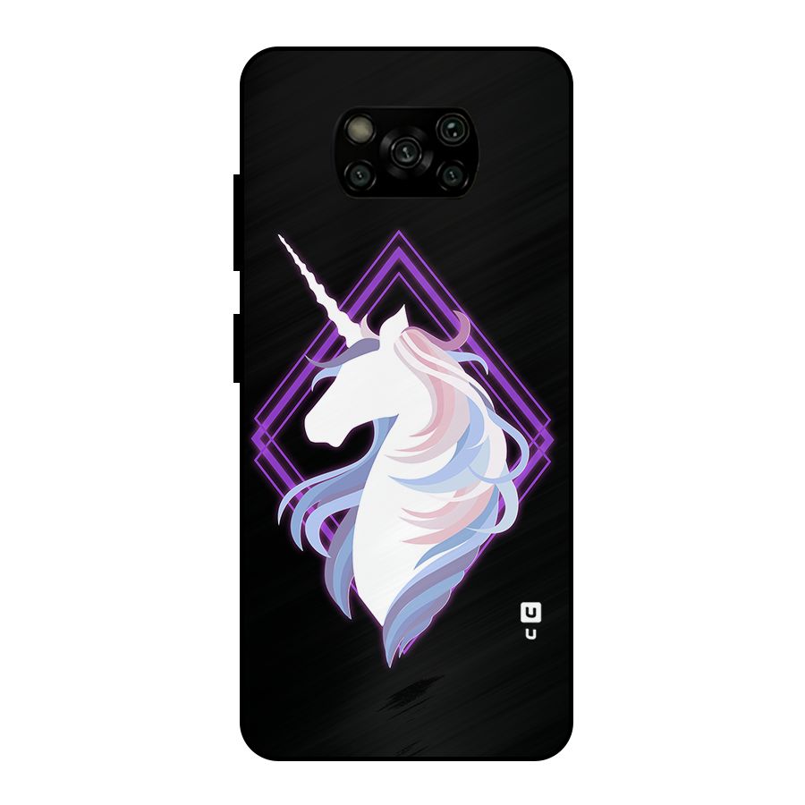 Cute Unicorn Illustration Metal Back Case for Poco X3