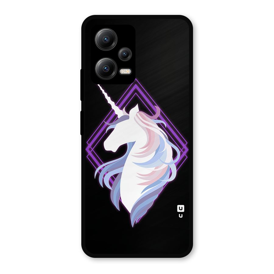 Cute Unicorn Illustration Metal Back Case for Poco X5