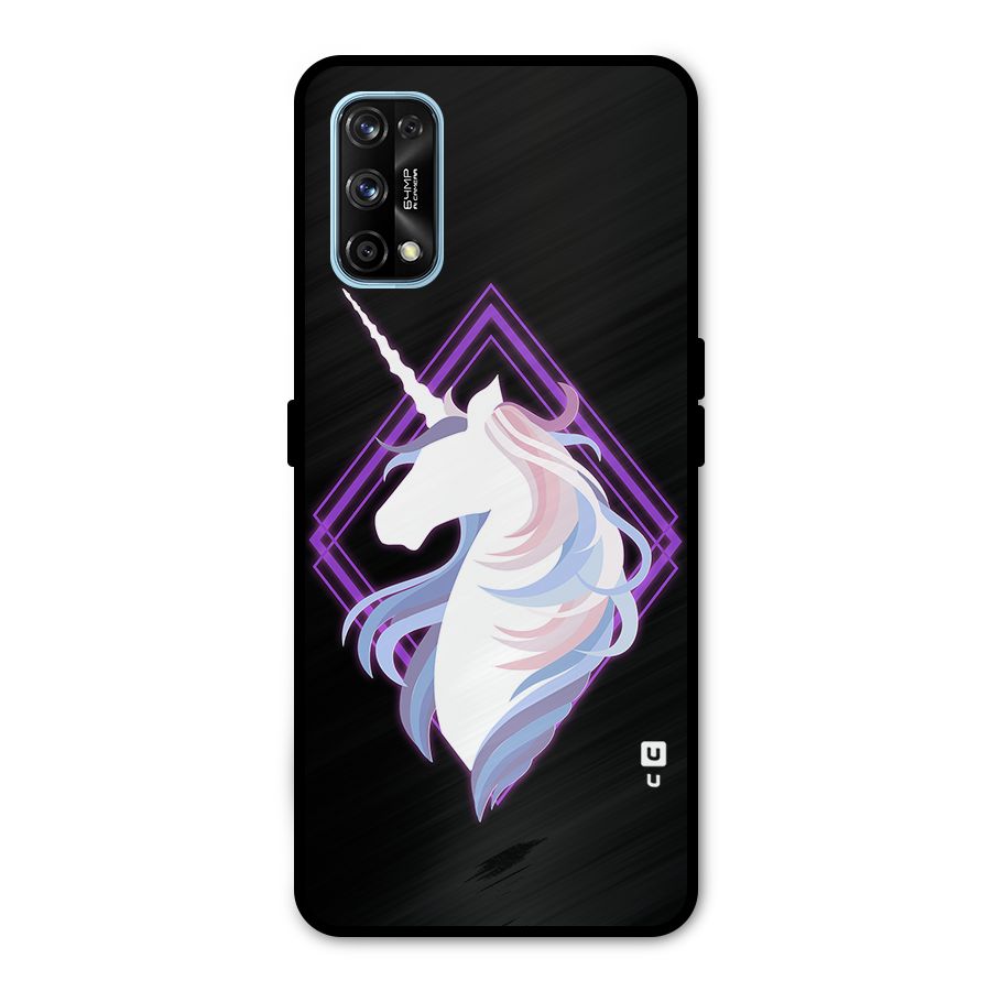 Cute Unicorn Illustration Metal Back Case for Realme 7 Pro