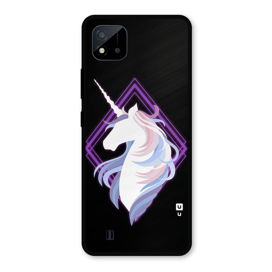 Cute Unicorn Illustration Metal Back Case for Realme C11 2021