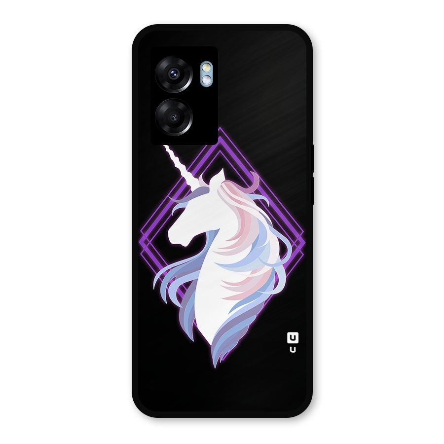 Cute Unicorn Illustration Metal Back Case for Realme Narzo 50 5G