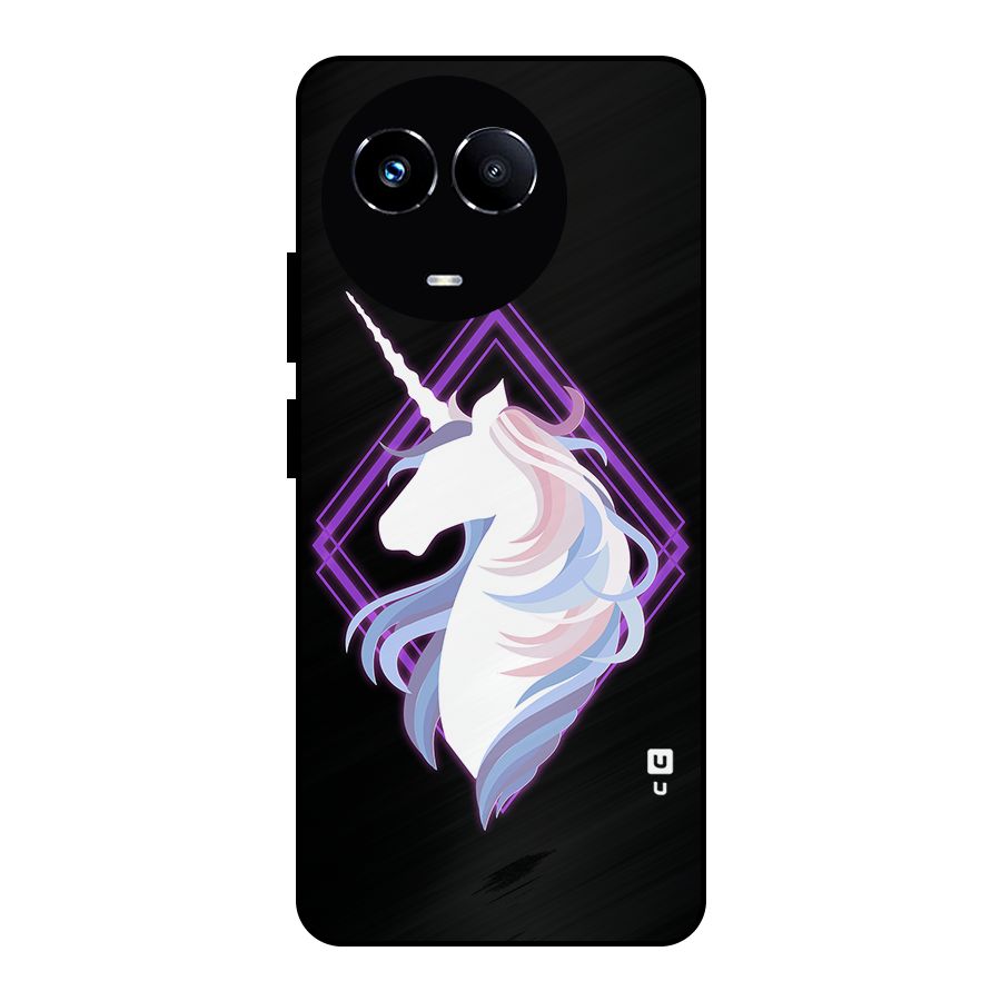 Cute Unicorn Illustration Metal Back Case for Realme Narzo 60X