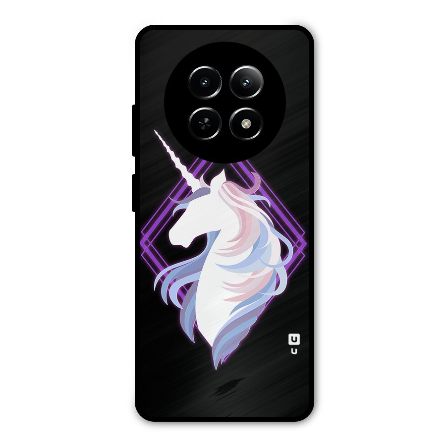 Cute Unicorn Illustration Metal Back Case for Realme Narzo 70x 5G