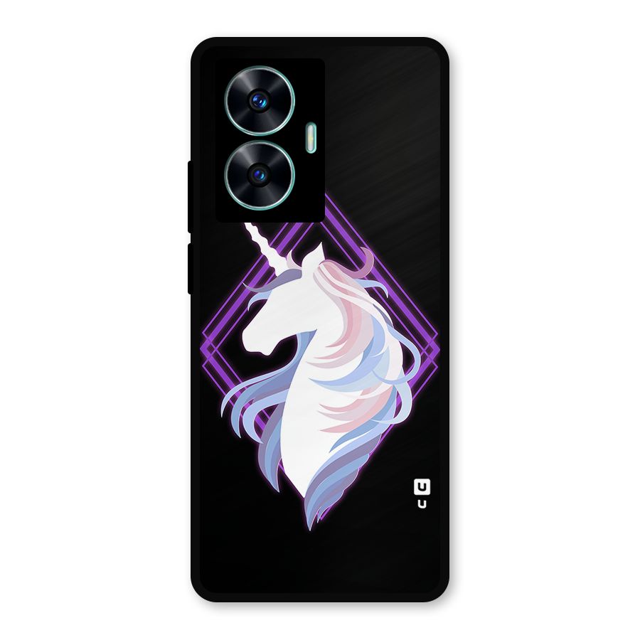 Cute Unicorn Illustration Metal Back Case for Realme Narzo N55