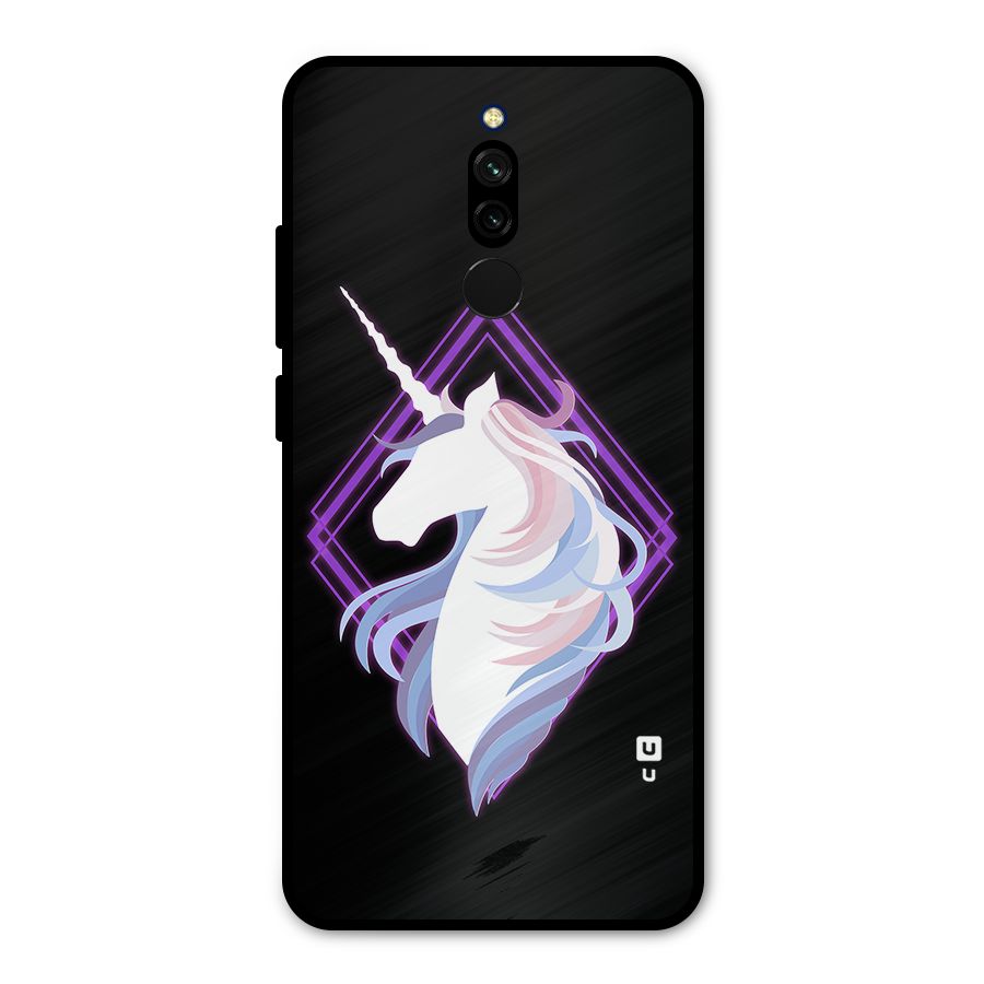 Cute Unicorn Illustration Metal Back Case for Redmi 8