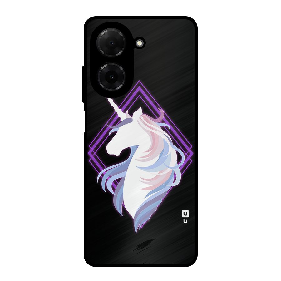 Cute Unicorn Illustration Metal Back Case for Redmi A5 4G