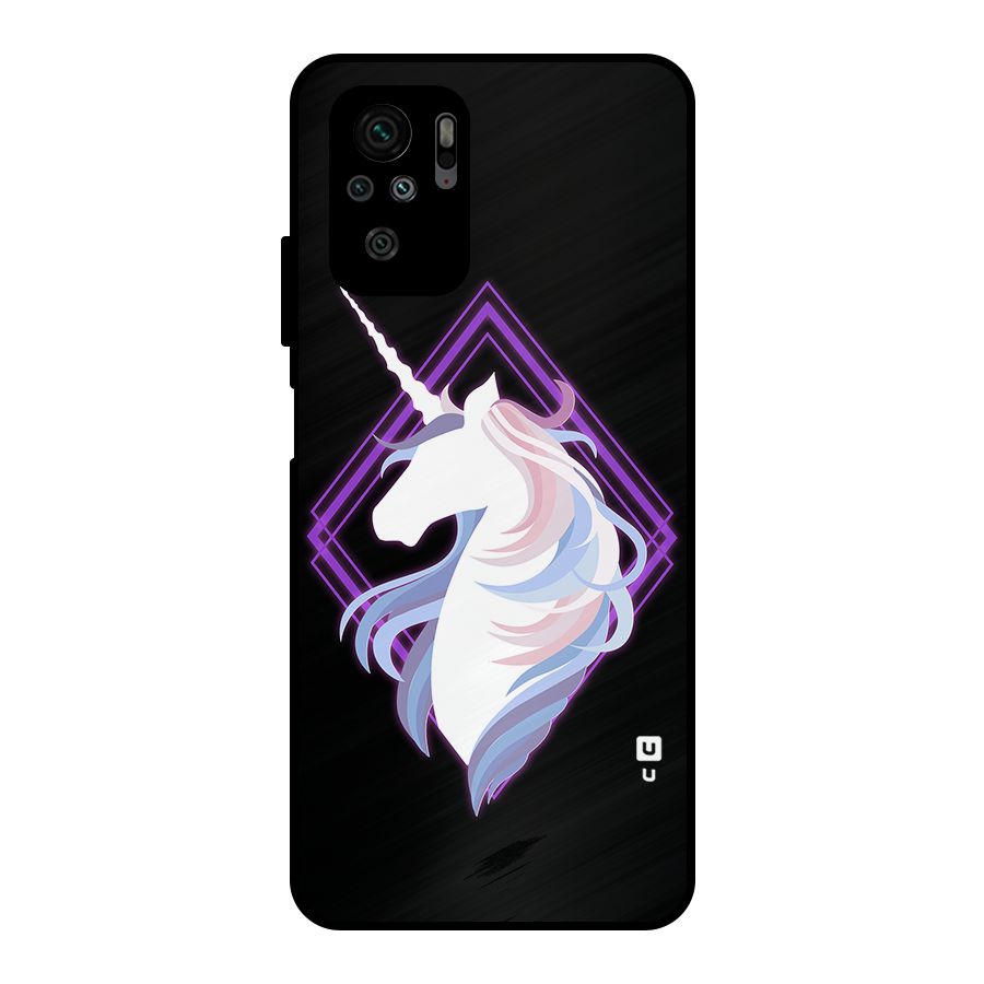 Cute Unicorn Illustration Metal Back Case for Redmi Note 10S