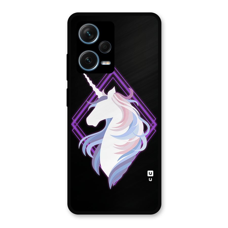 Cute Unicorn Illustration Metal Back Case for Redmi Note 12 Pro Plus 5G