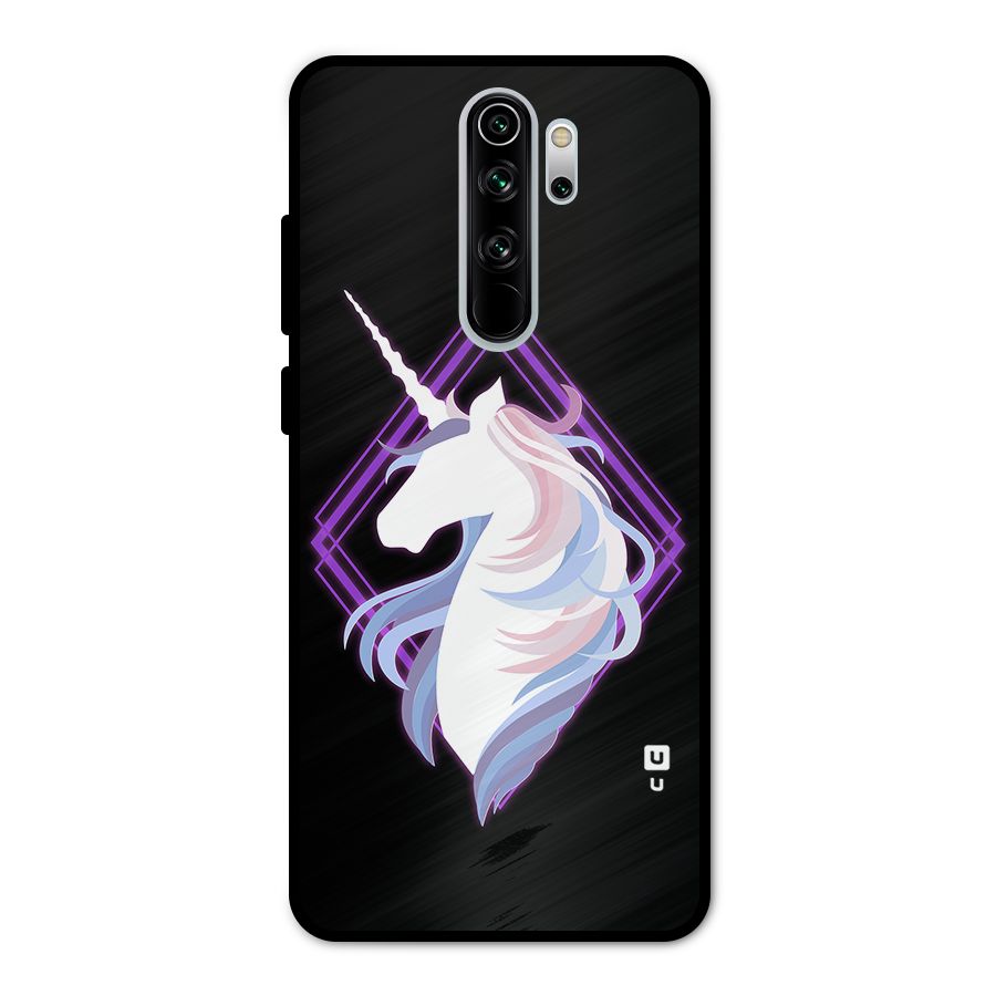 Cute Unicorn Illustration Metal Back Case for Redmi Note 8 Pro
