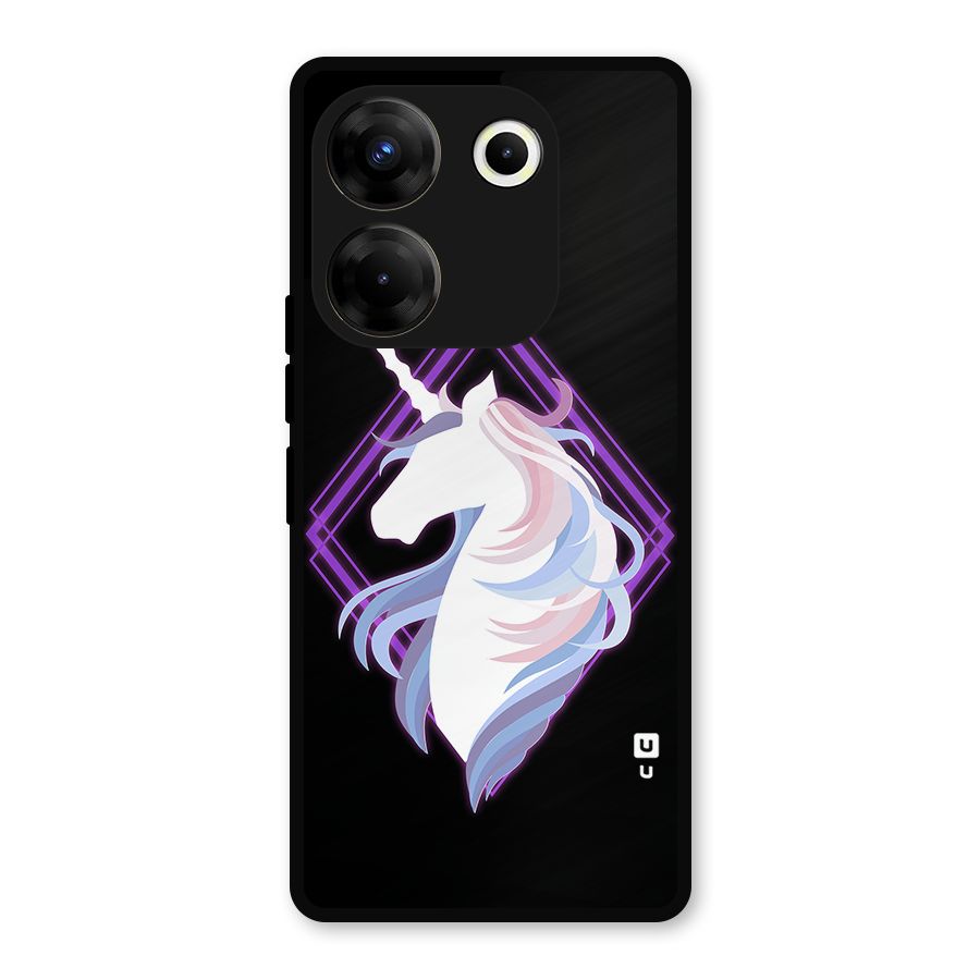 Cute Unicorn Illustration Metal Back Case for Tecno Camon 20