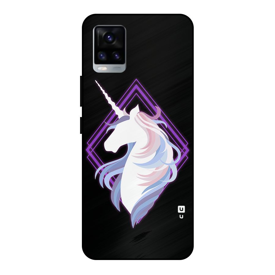 Cute Unicorn Illustration Metal Back Case for Vivo V20 2021