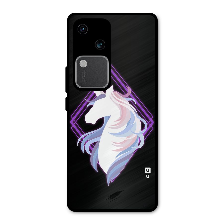 Cute Unicorn Illustration Metal Back Case for Vivo V30