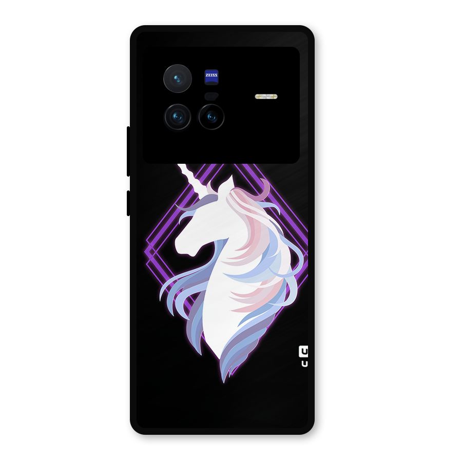 Cute Unicorn Illustration Metal Back Case for Vivo X80