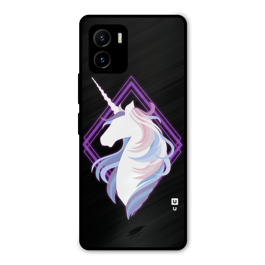 Cute Unicorn Illustration Metal Back Case for Vivo Y15s