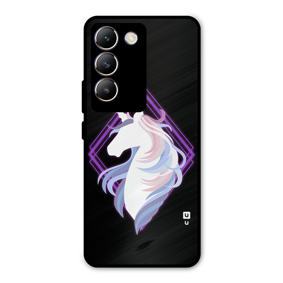 Cute Unicorn Illustration Metal Back Case for Vivo Y200e