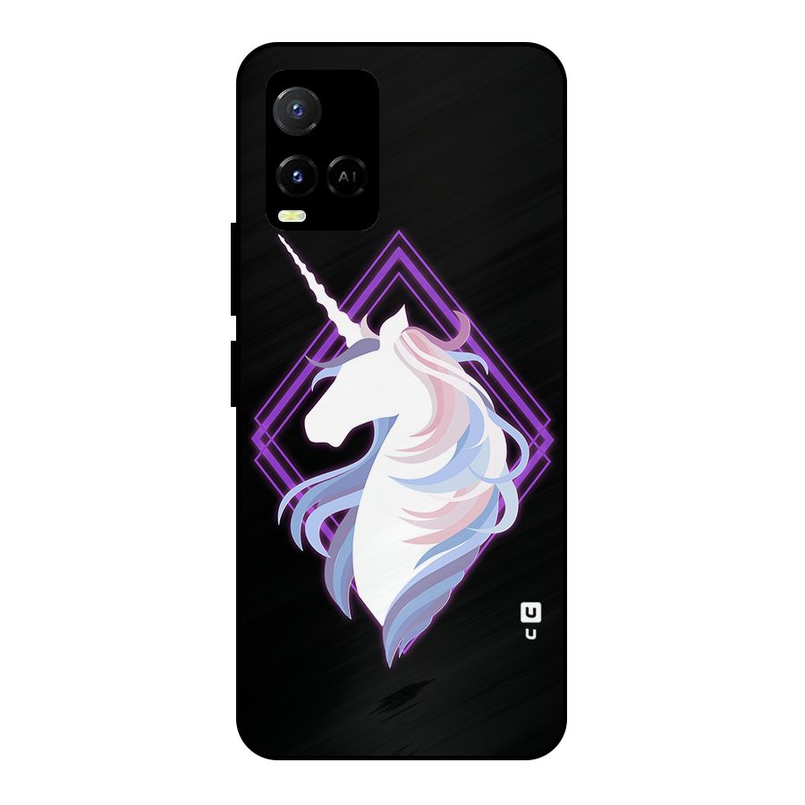 Cute Unicorn Illustration Metal Back Case for Vivo Y21