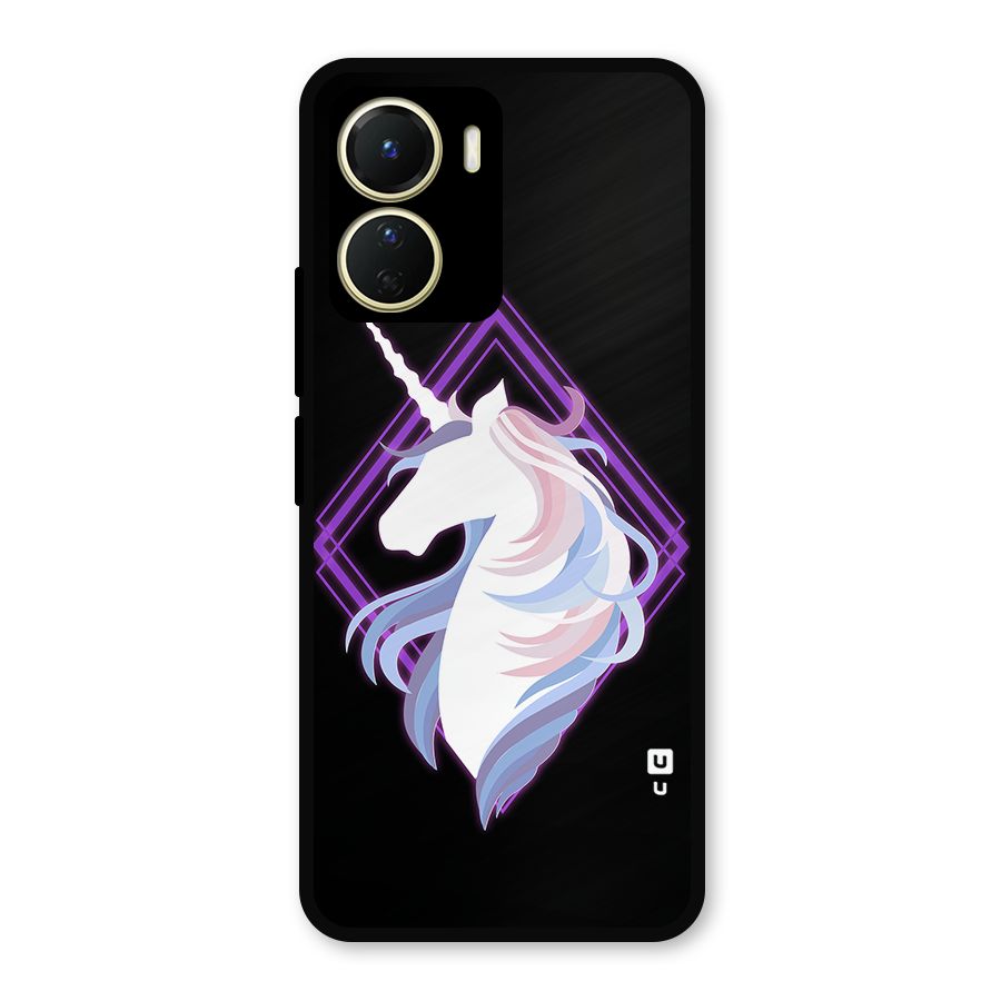 Cute Unicorn Illustration Metal Back Case for Vivo Y56