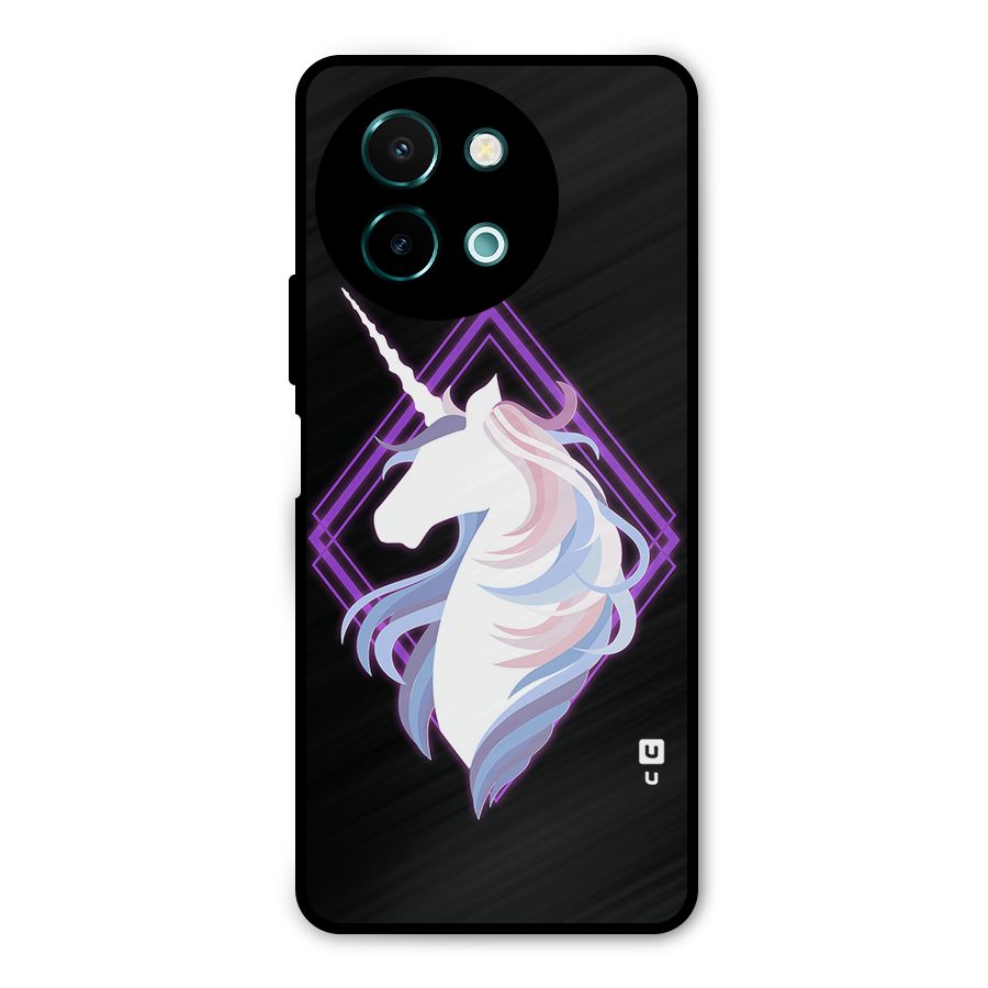 Cute Unicorn Illustration Metal Back Case for Vivo Y58