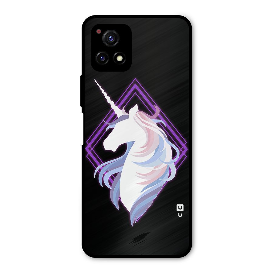Cute Unicorn Illustration Metal Back Case for Vivo Y72 5G