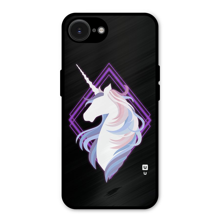 Cute Unicorn Illustration Metal Back Case for iPhone 16e