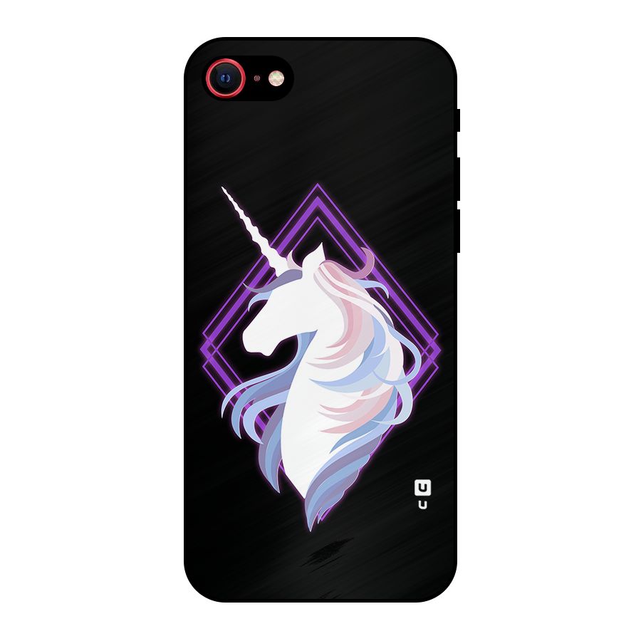 Cute Unicorn Illustration Metal Back Case for iPhone 7