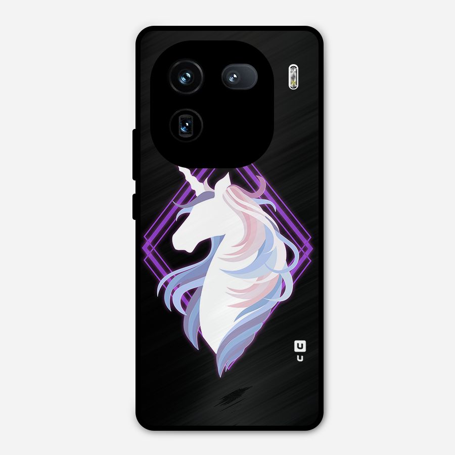 Cute Unicorn Illustration Metal Back Case for iQOO 12