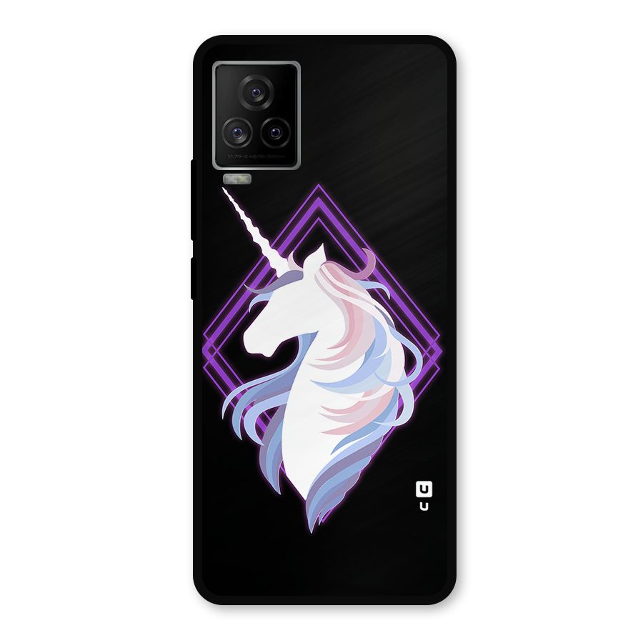 Cute Unicorn Illustration Metal Back Case for iQOO 7 Legend 5G