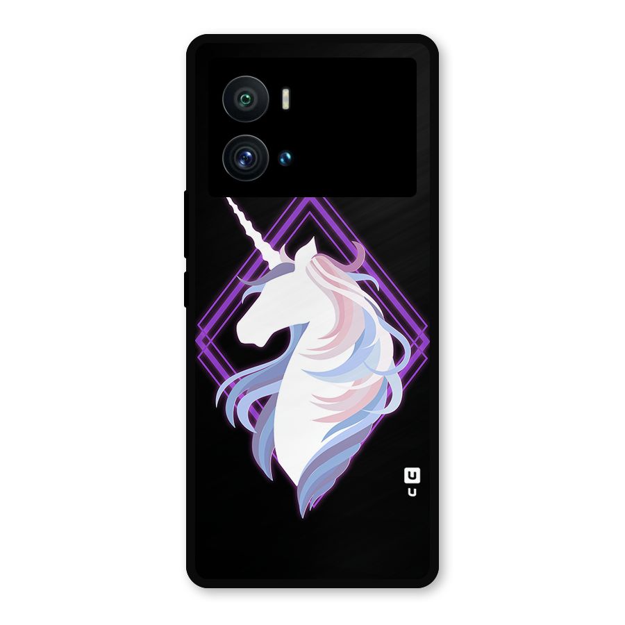 Cute Unicorn Illustration Metal Back Case for iQOO 9 Pro