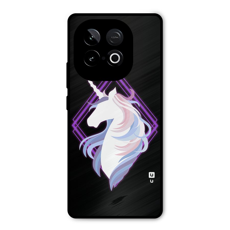 Cute Unicorn Illustration Metal Back Case for iQOO Neo 10