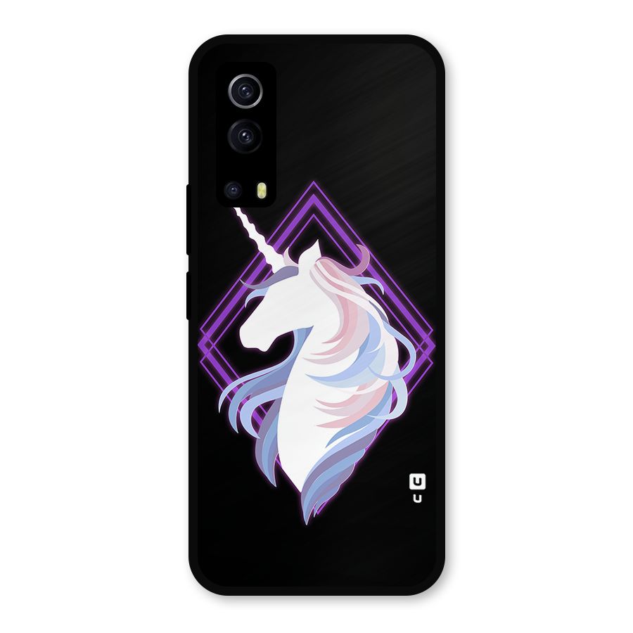 Cute Unicorn Illustration Metal Back Case for iQOO Z3