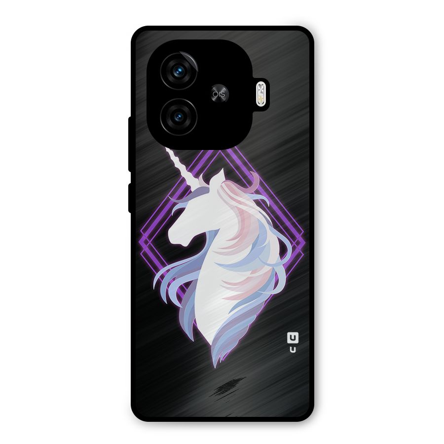 Cute Unicorn Illustration Metal Back Case for iQOO Z9 Turbo