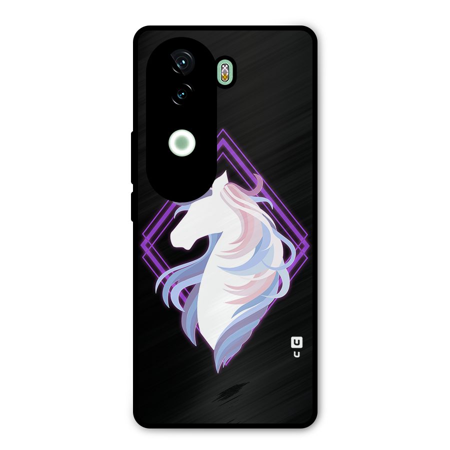 Cute Unicorn Illustration Metal Back Case for iQOO Z9s