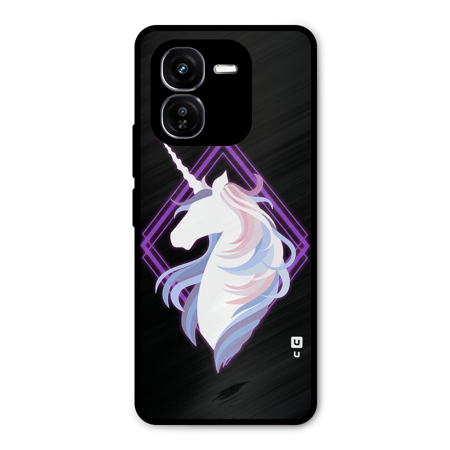 Cute Unicorn Illustration Metal Back Case for iQOO Z9x