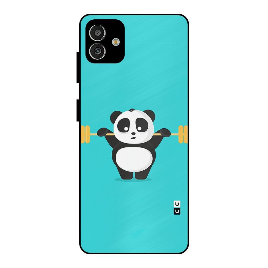 Cute Weightlifting Panda Metal Back Case for Galaxy M13 5G