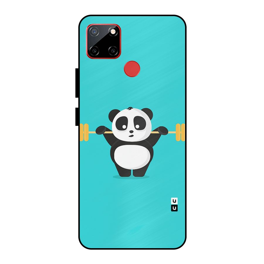 Cute Weightlifting Panda Metal Back Case for Realme C12