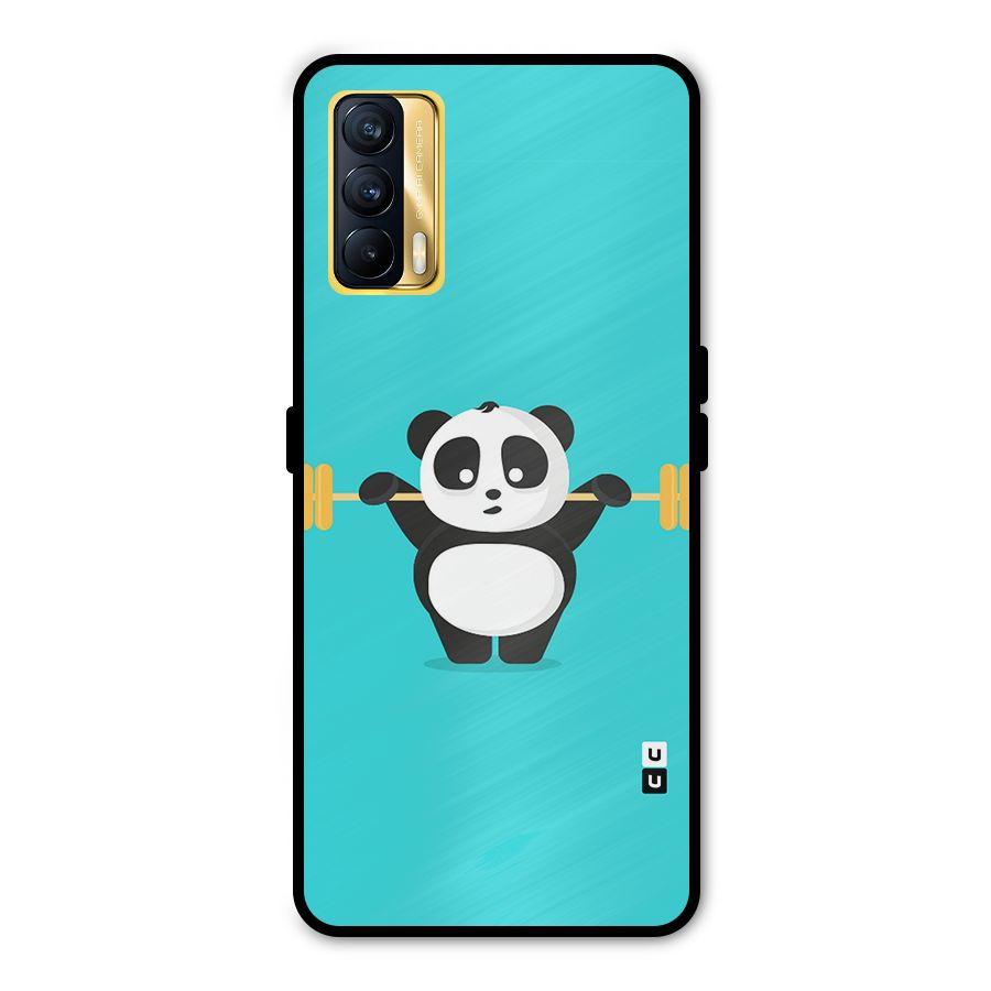 Cute Weightlifting Panda Metal Back Case for Realme X7